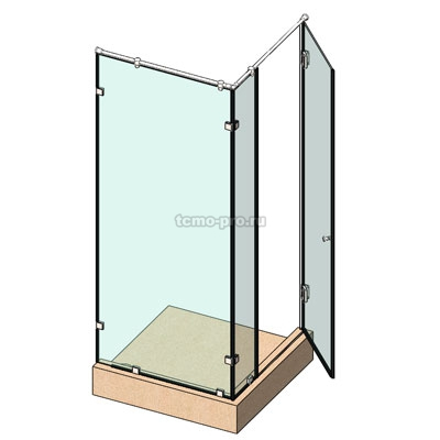 SN600-0016 Cтеклянная душевая перегородка угловая